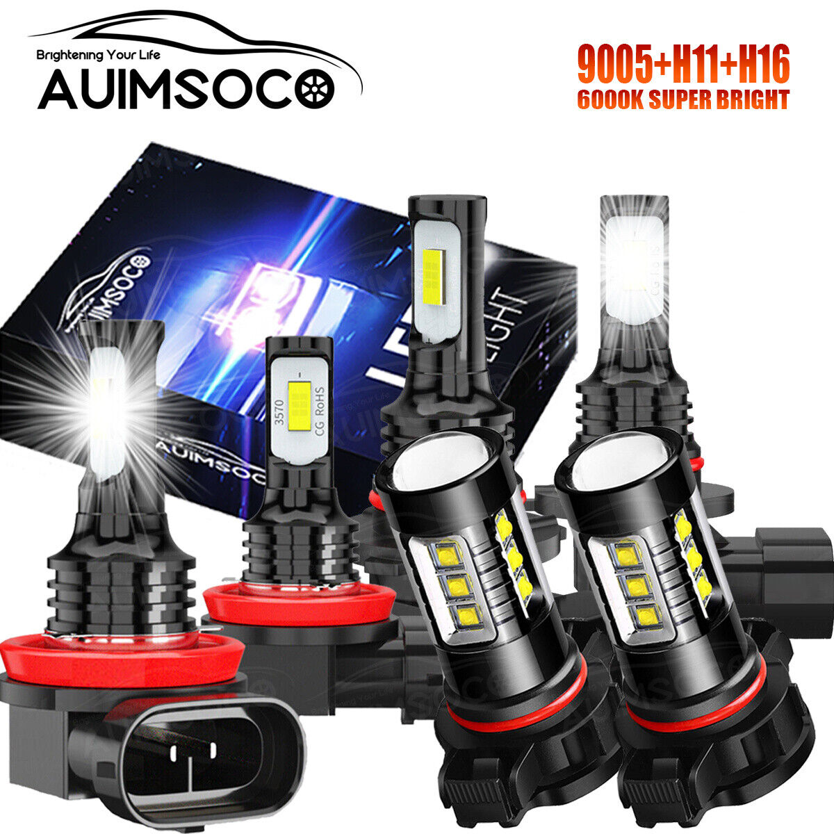 For Chevy Silverado 1500 2500HD 2007-2015 LED Headlights Bulbs HI/LOW Fog Lights