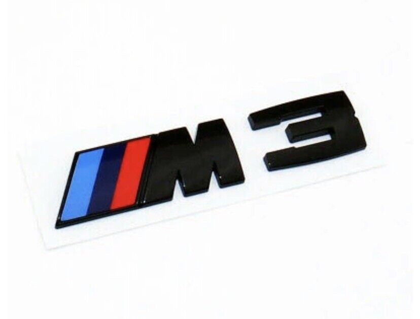 Gloss Black M3 Logo Emblem Fits BMW M3 F80 Trunk Lid Emblem Badge Nameplate