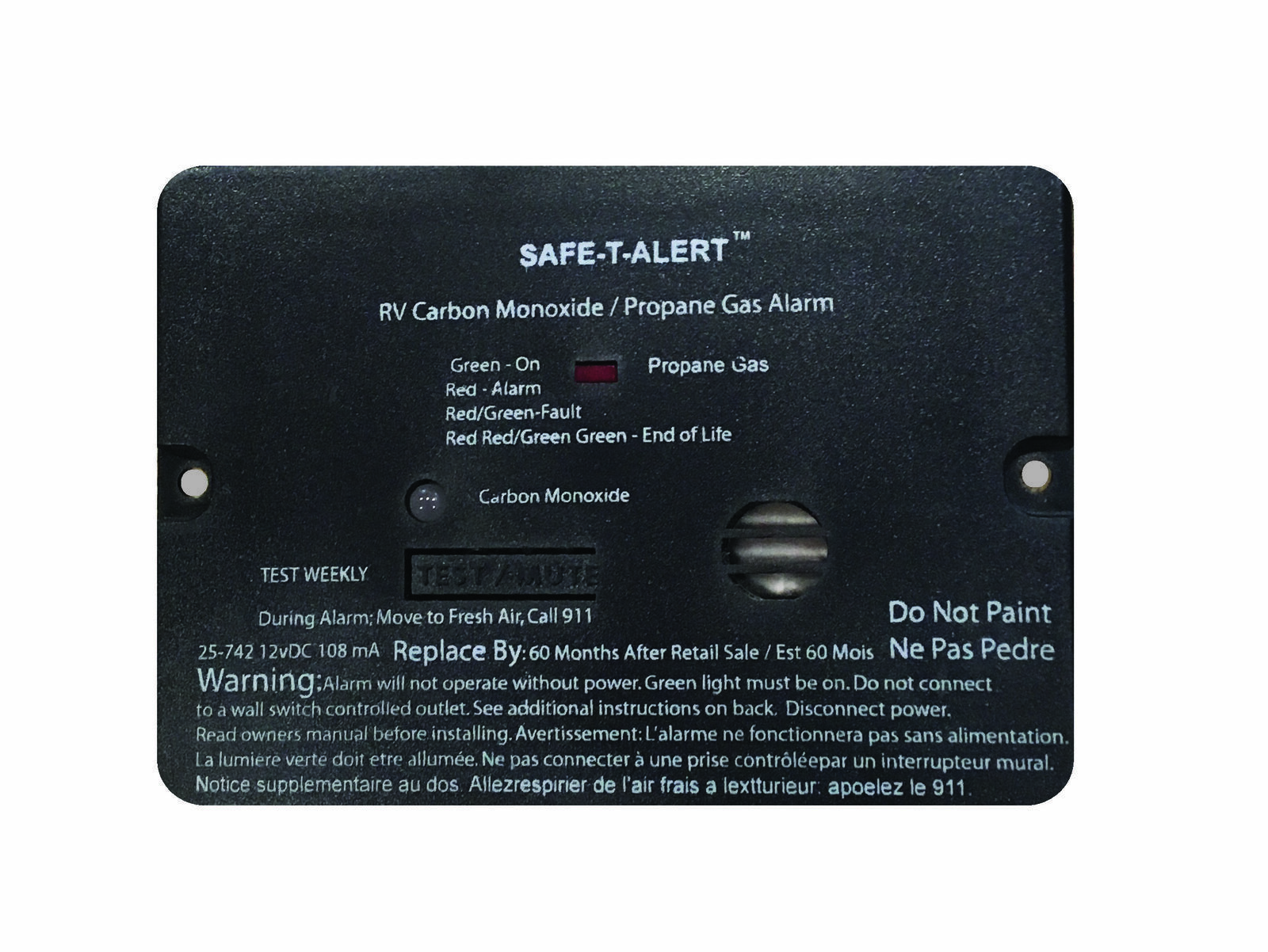 MTI Industry 25-742BL Safe-T-Alert Carbon Monoxide Propane Leak Detector 2024