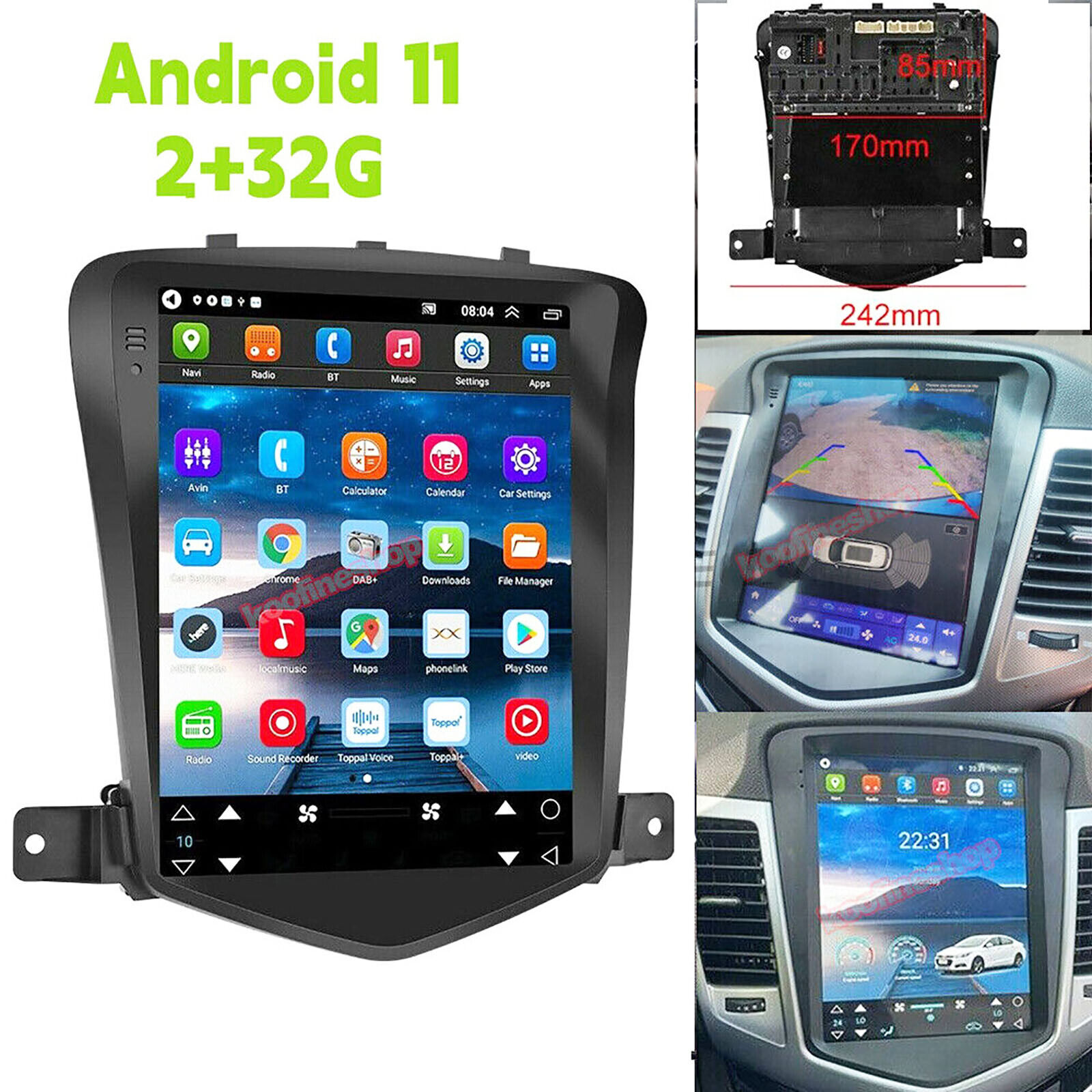 For 2009-15 Chevy Cruze GPS Navi Android 12.0 Car Radio Stereo WiFi Player 32GB