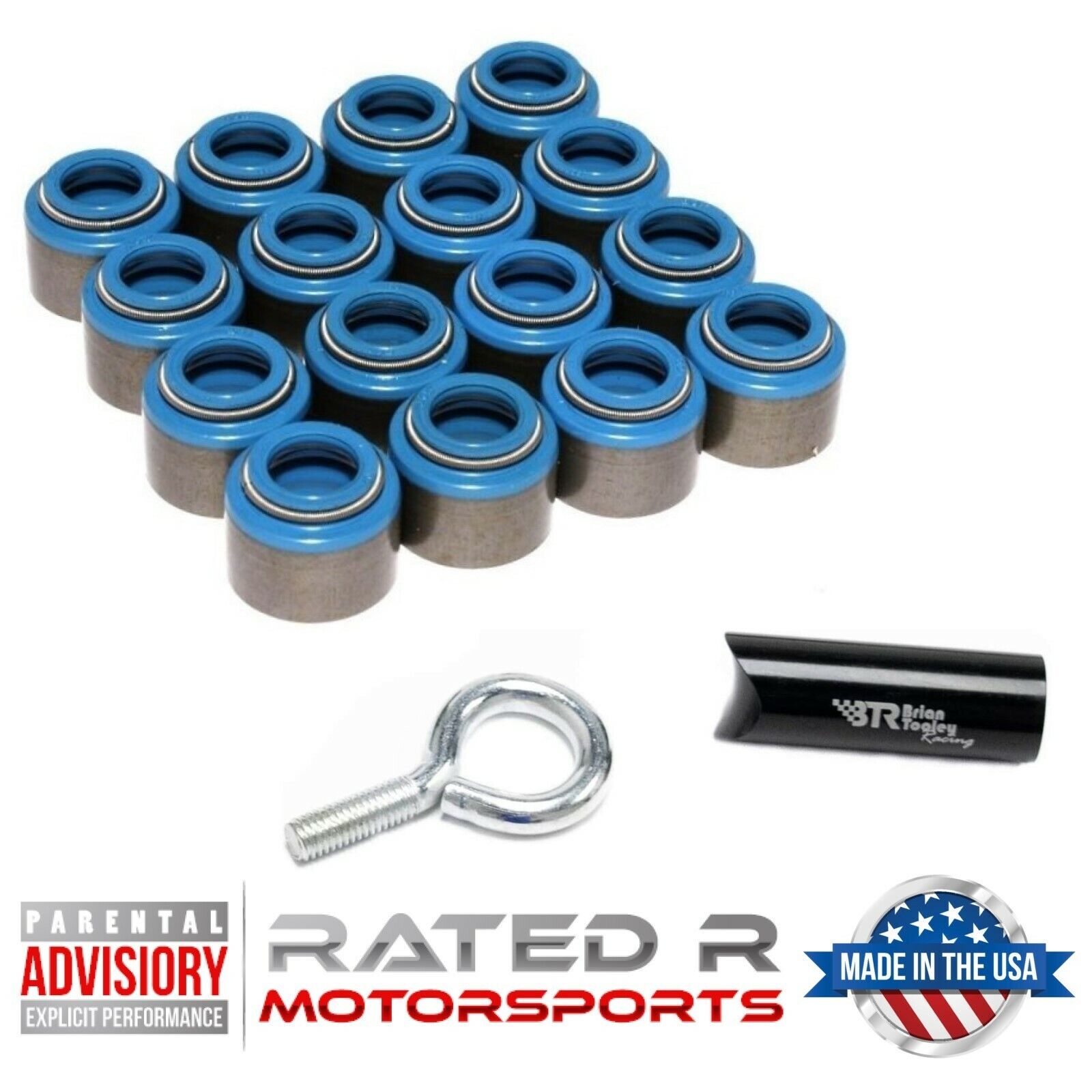 BTR LS Intake Exhaust Blue Valve Seal Kit Set of 16 With Valve Seal Install Tool