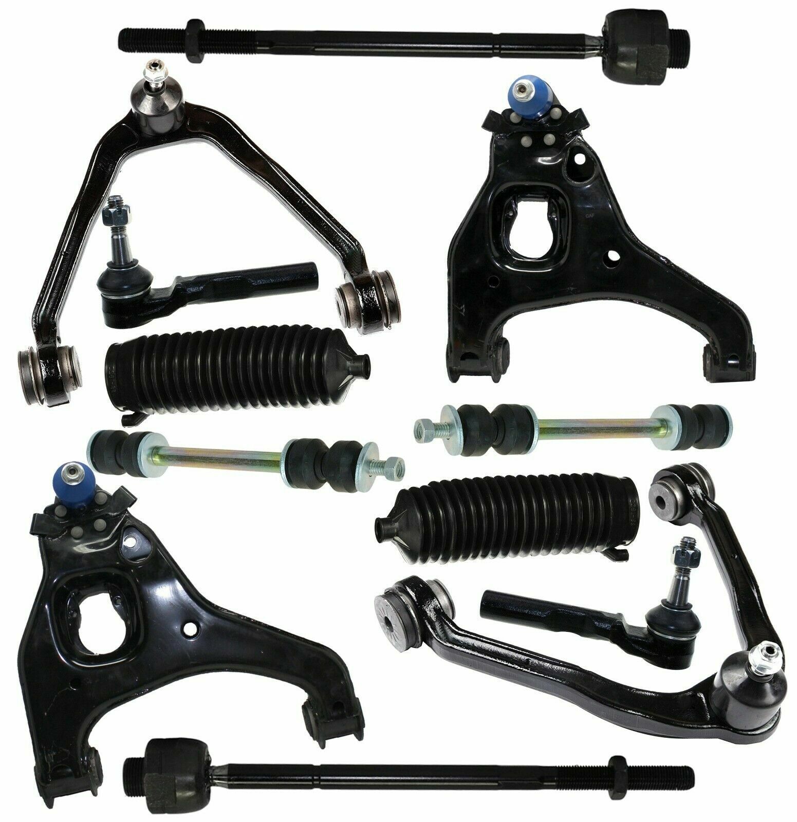 New 12 Pc Upper Lower Control Arm + Complete Suspension Kit for Silverado Sierra