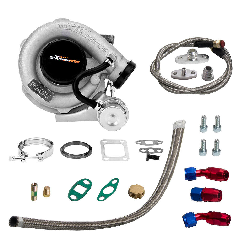 Upgrade T04e T3 A/r.63 420hp Stage Iii Boost Turbocharger Oil Feed+drain Line