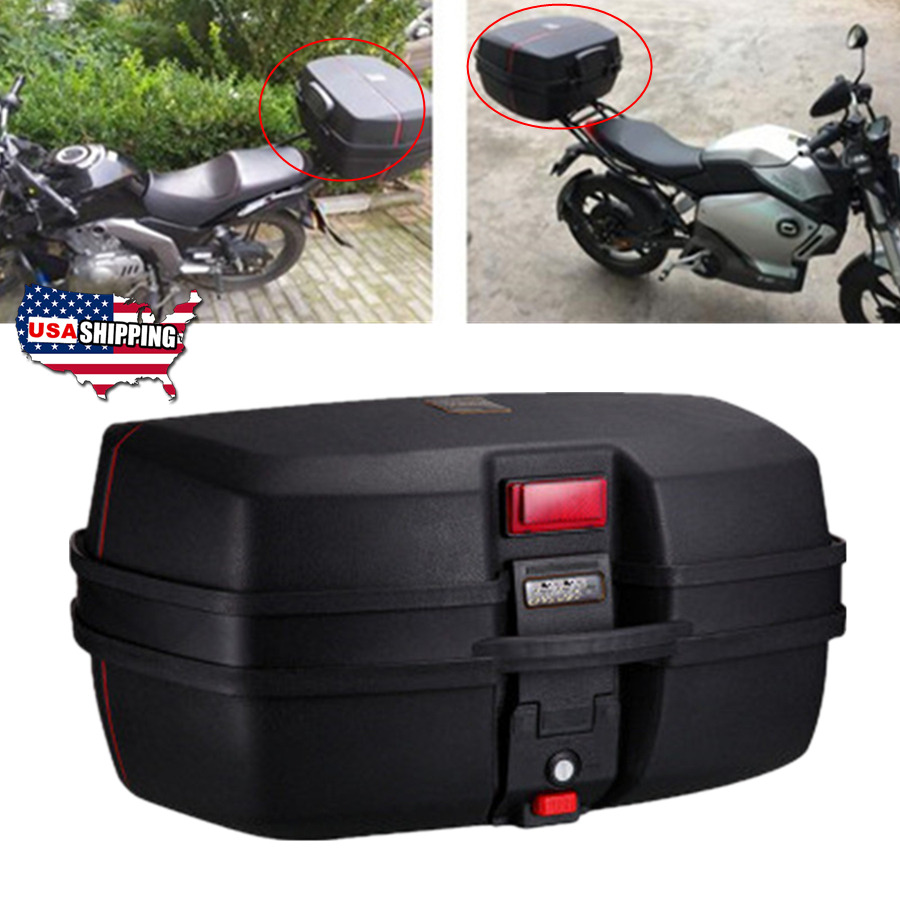 Quick Release 45L Motorcycle Rear Top Box Tail Luggage Takeout Case w/ Brackets