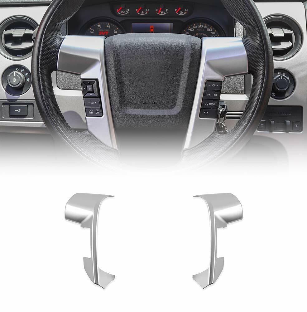2x Car Steering Wheel Cover Bezel Trim for Ford Raptor F150 2009-14 Accessories