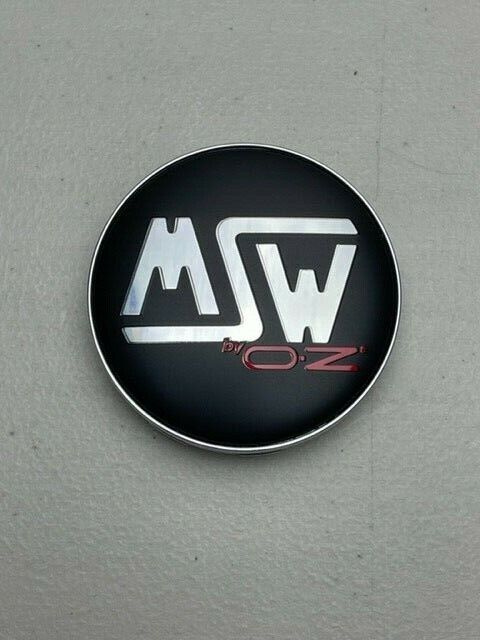 MSW Designed By OZ Matte Black/Red Snap In Wheel Center Cap XC512BW-1