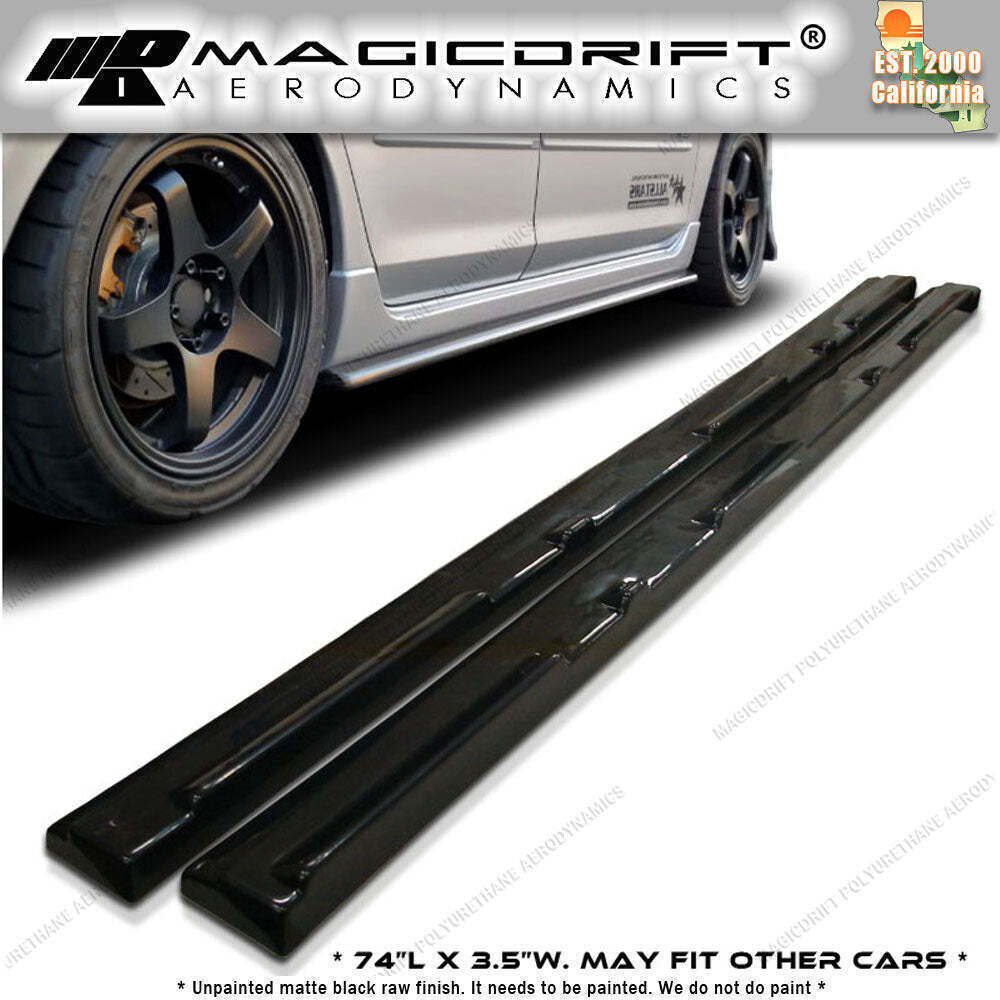 For 10-13 MAZDA 3 MS Speed JDM Style Side Skirts Extension Lips Polyurethane PU