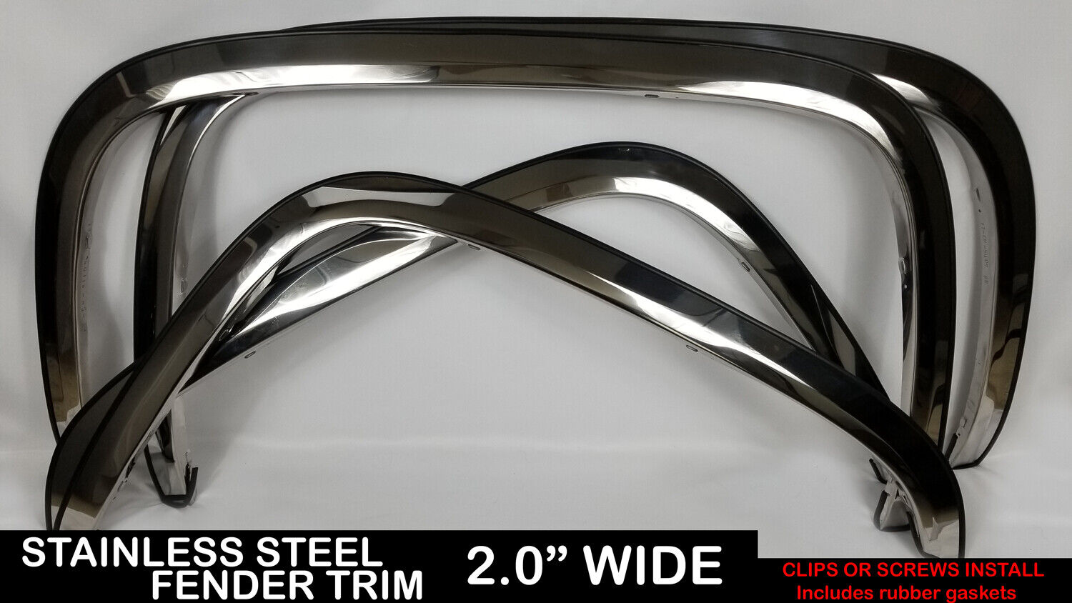 For a 07-13 Silverado Chrome Polished Stainless Steel Fender Trim 4p Set