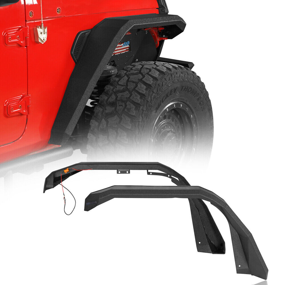 Hooke Road JT Rugged Front Rear Fender Flares Fit 2020-2023 Jeep Gladiator JT