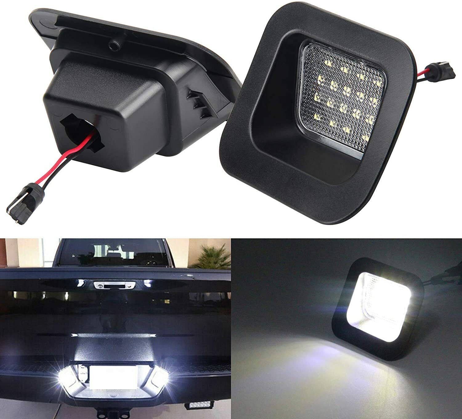 For 03-18 1500 2500 3500 Dodge Ram LED License Plate Lamp Clear Lens easy instal