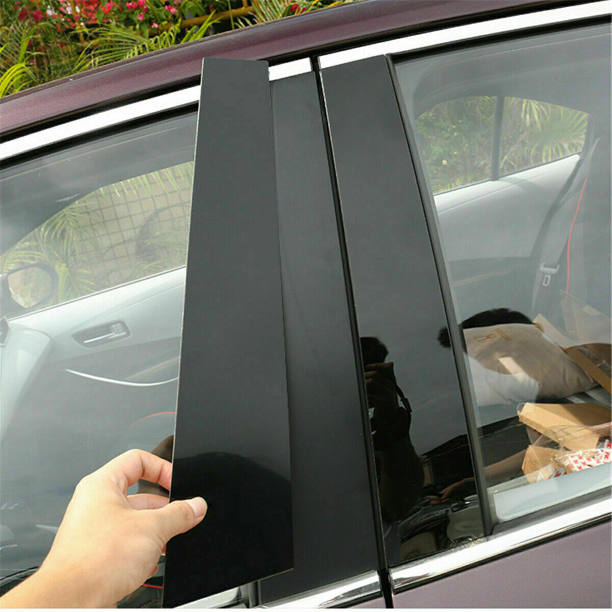 6pcs Piano BLACK Pillar Posts for 2011-2021 Dodge Charger Door Cover Panel Trim