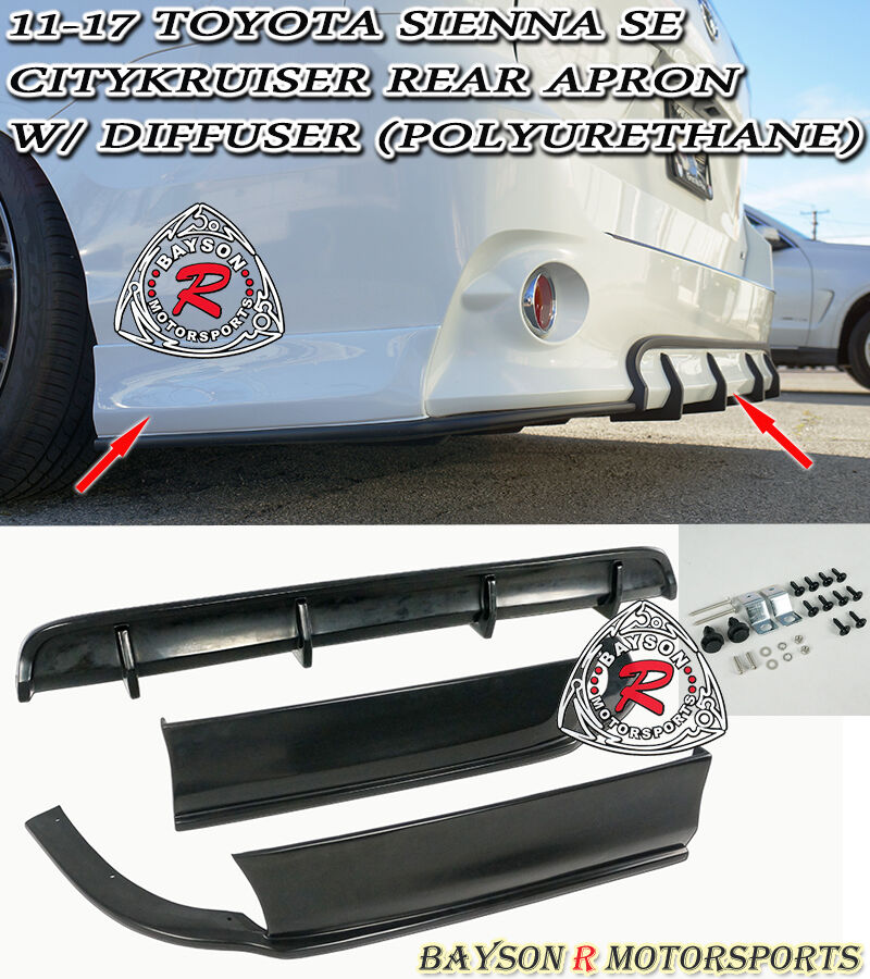 Fits 11-20 Toyota Sienna [SE Model Only] CityKruiser Rear Aprons + Diffuser (PU)
