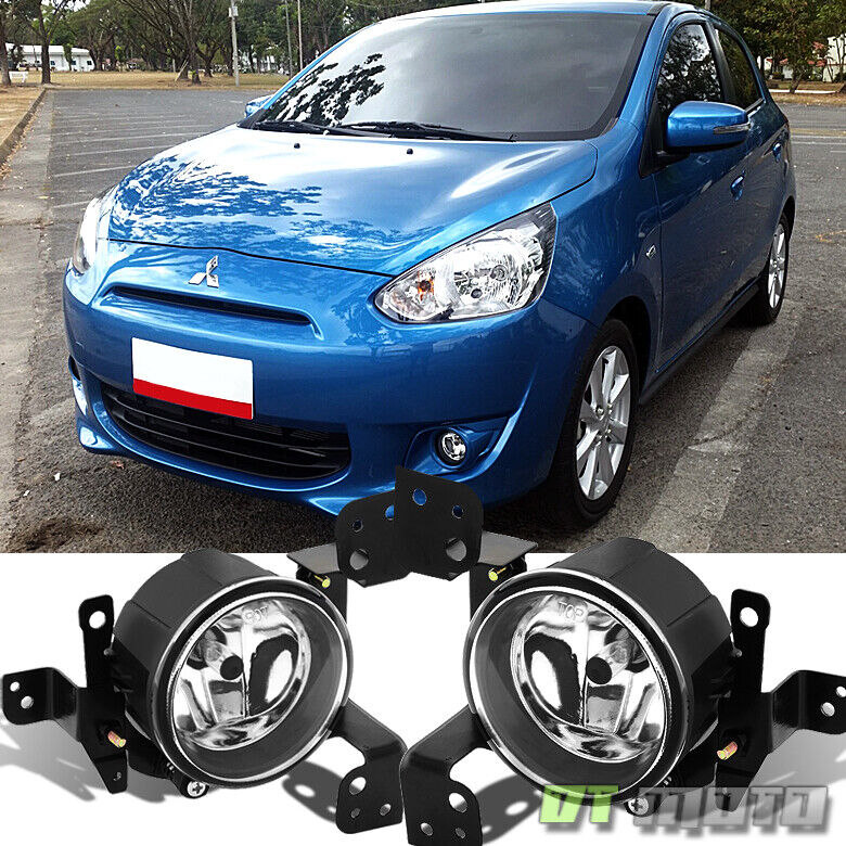 2014-2015 Mitsubishi Mirage Glass Bumper Fog Lights Lamps w/Switch Left+Right