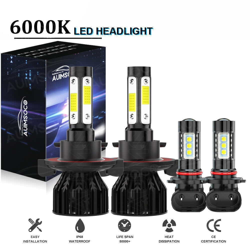 For 2005-2014 Ford F-150 F-250 Lamps Duty 4X 6000K LED Headlight Fog Light Bulbs