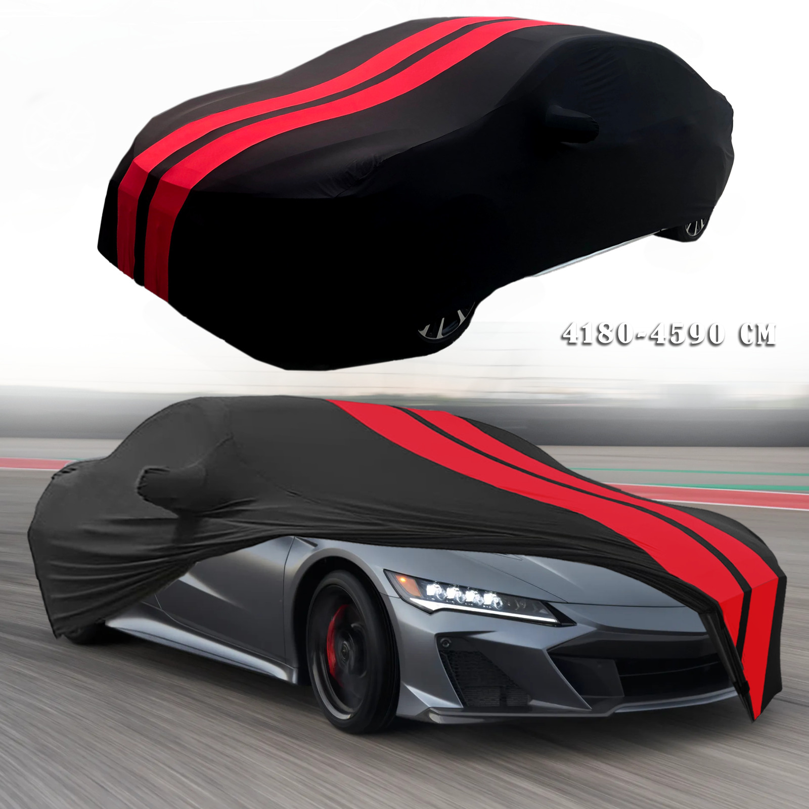 For Honda NSX NSX-R Red/Black Full Car Cover Satin Stretch Indoor Dust Proof A+