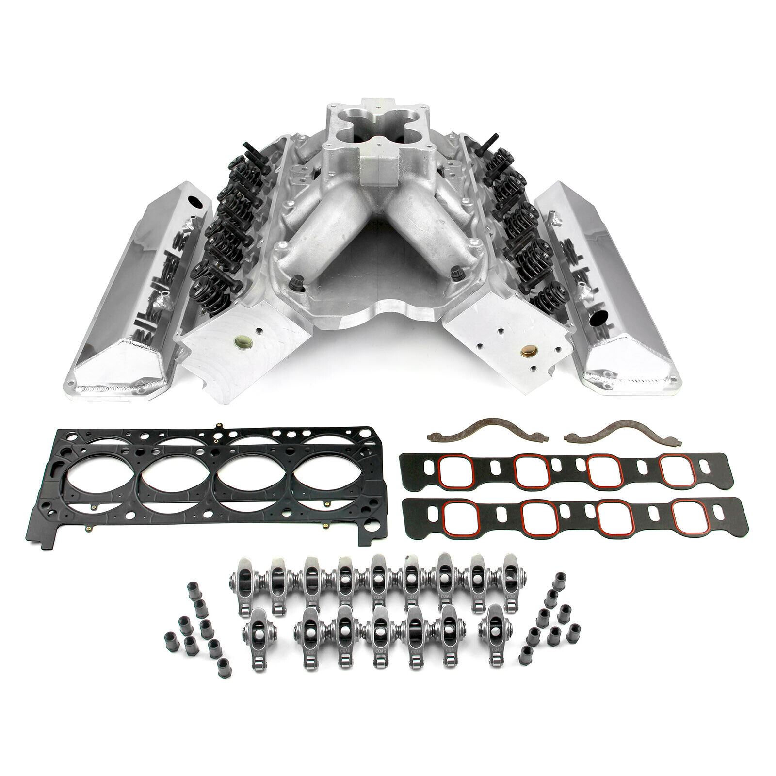 Ford 351W 9.5 Deck Fusion Manifold Hyd FT Cylinder Head Top End Engine Combo Kit