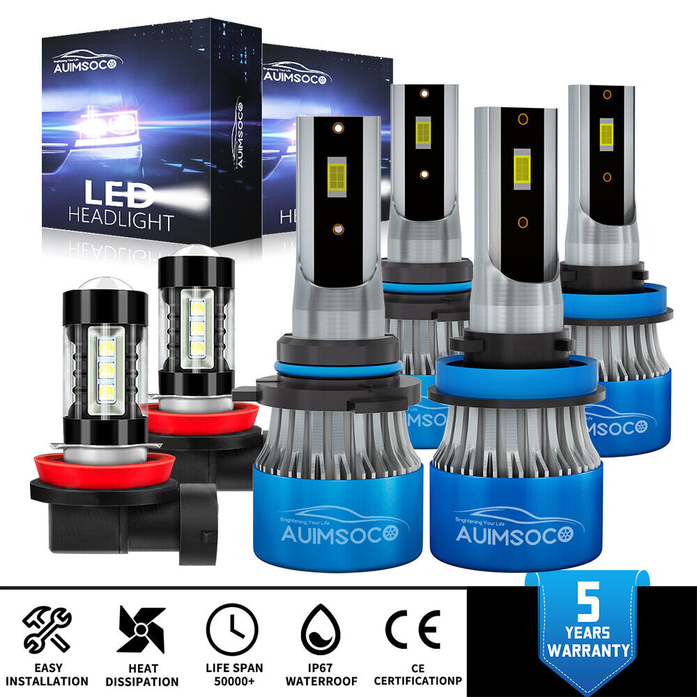 For Honda Odyssey 2011-2021 Combo 6000K H11 9005 LED Headlight Fog Light 6 Bulbs