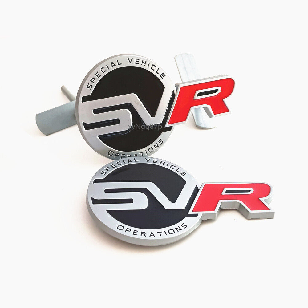 3D SVR Front Grille Emblem & Rear Trunk Badge Sport Sticker for RANGE ROVER