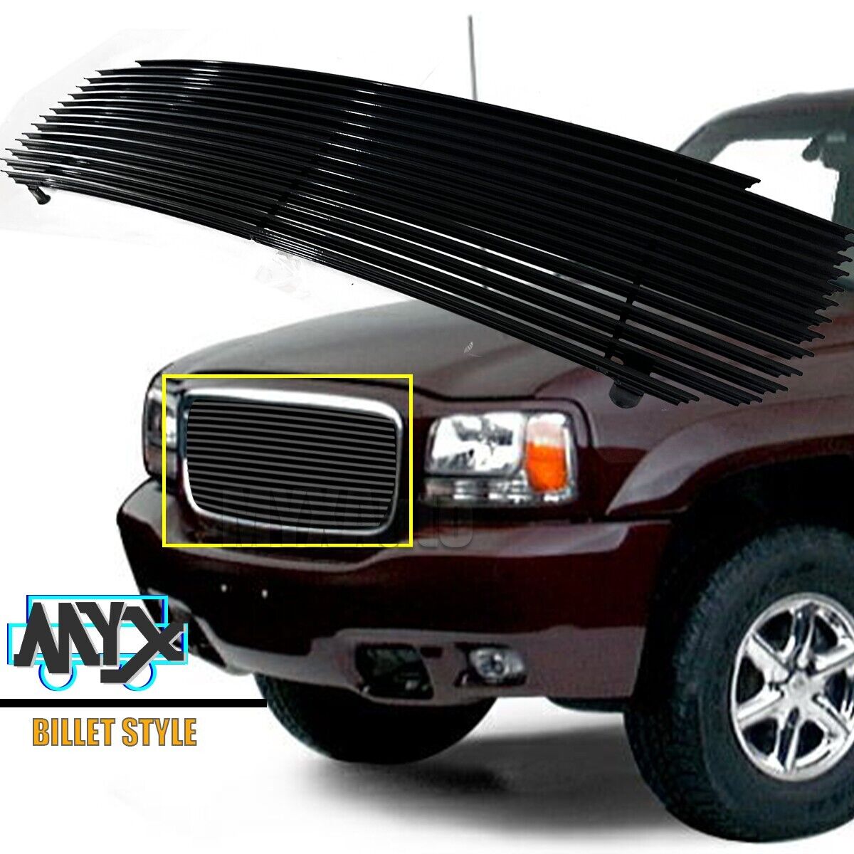Fits 1999-2001 Cadillac Escalade Black Front Upper Grill Billet Grille Insert