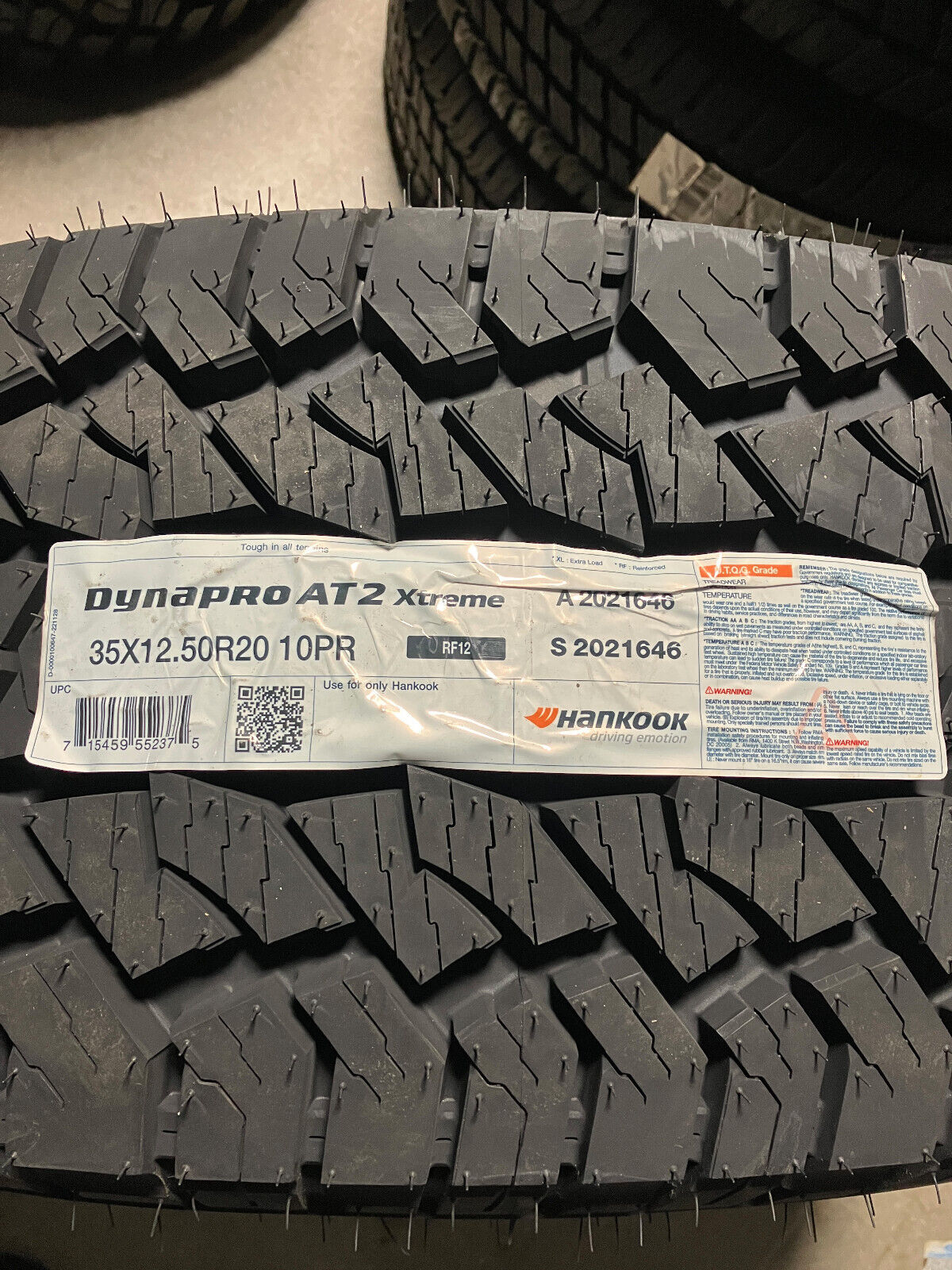 4 New LT 35 12.50 20 LRE 10 Ply Hankook Dynapro AT2 Xtreme Tires
