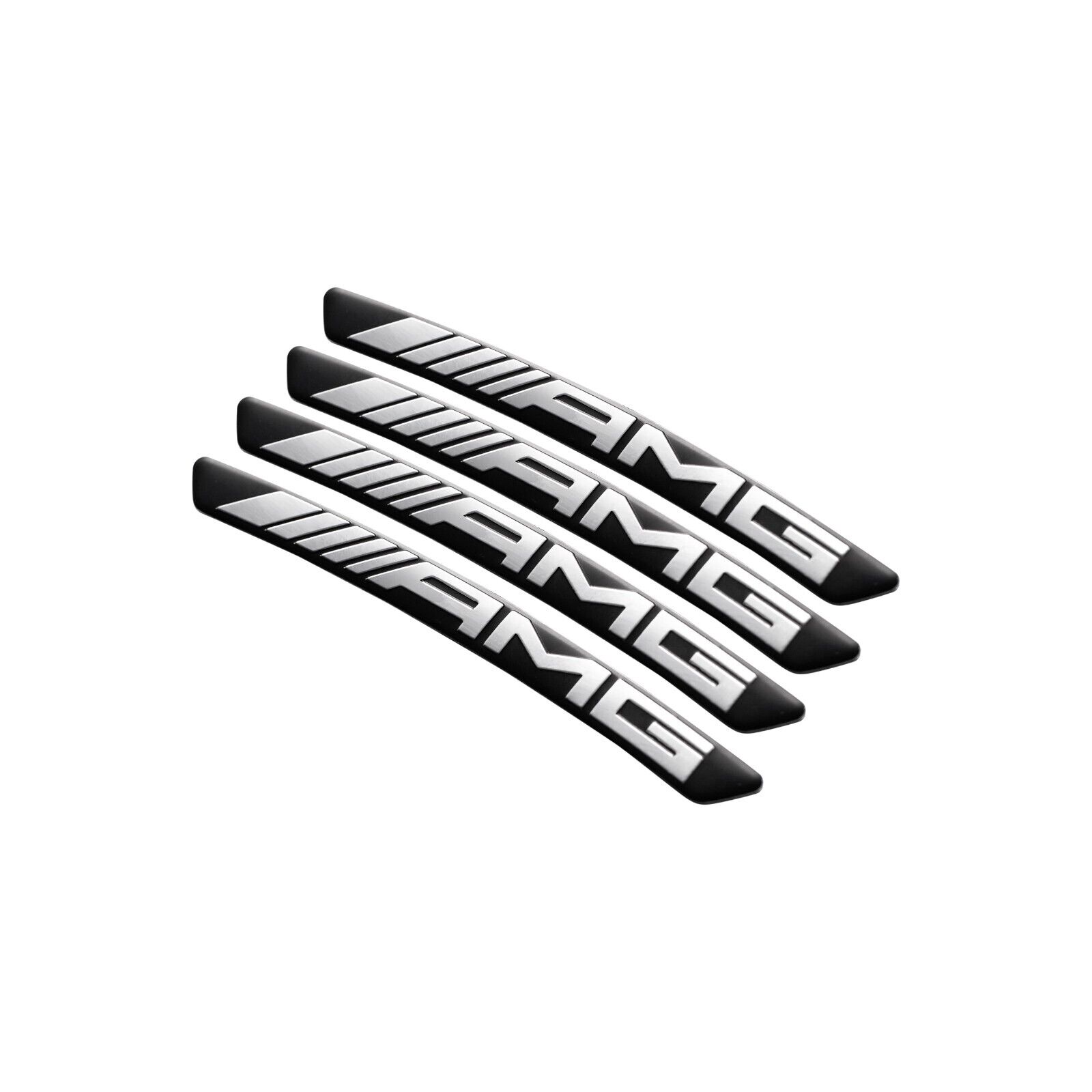4Pcs 3D For AMG Black Emblem  Sport  Wheels Rim Sticker Aluminum Decal Badge