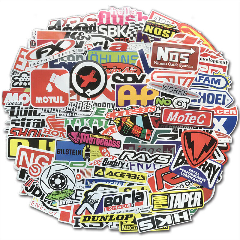 Performance,Components,Racing Equipment,Sponsors,Vinyl Decals Stickers 100 Pack