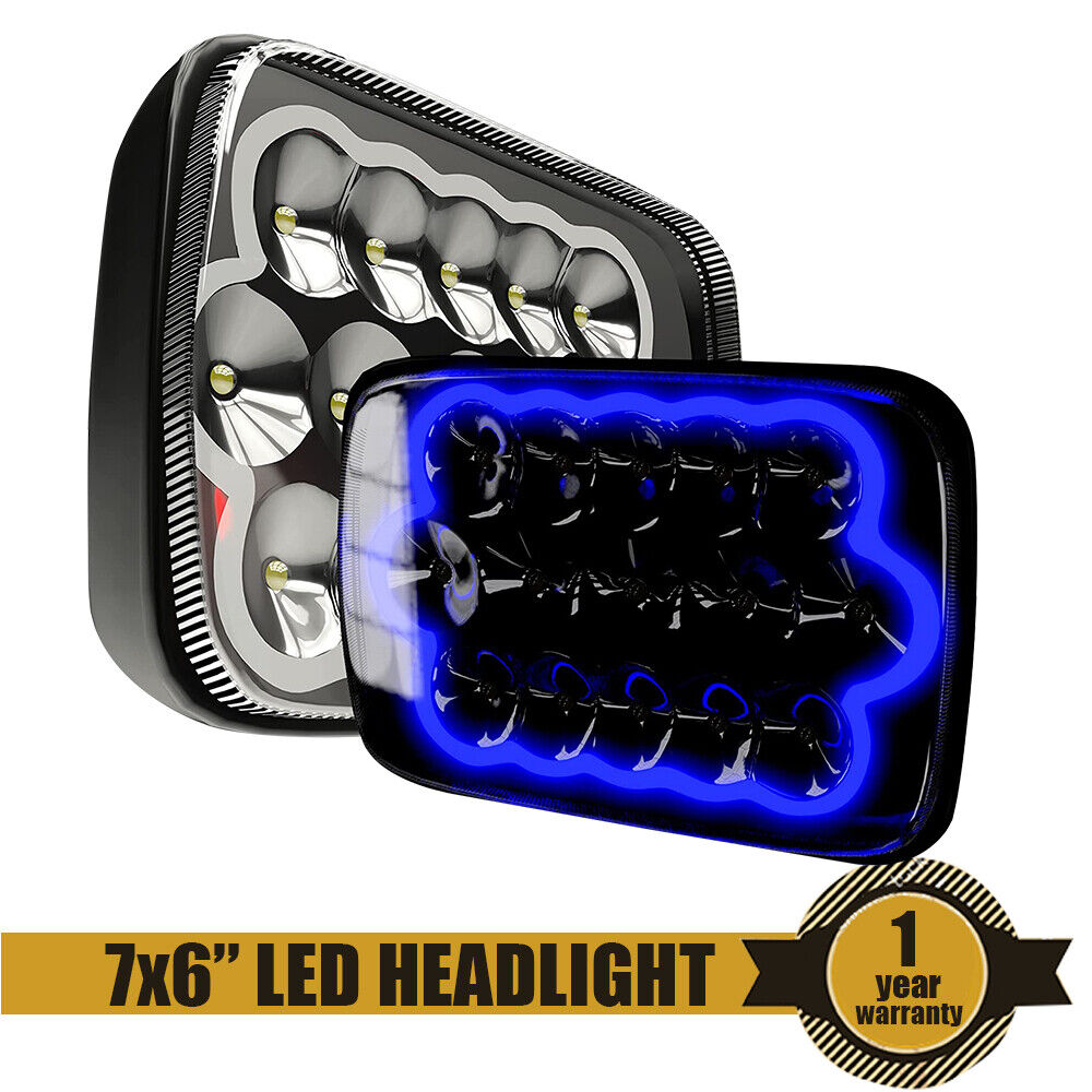 Pair 7X6\'\' LED Headlights Hi/Lo for Ford E-150 E-350 Econoline Wagon Cargo Van