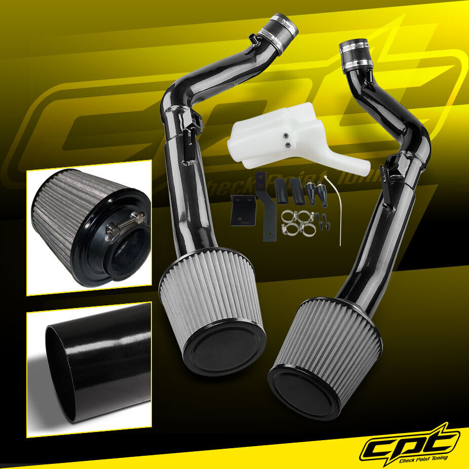 For 08-13 G37 2dr/4dr 3.7L V6 Black Cold Air Intake + Stainless Steel Air Filter