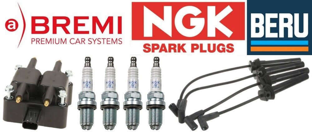 Bremi Ignition Coil + Beru Ignition Wire Set + Set of 4 NGK Spark Plug