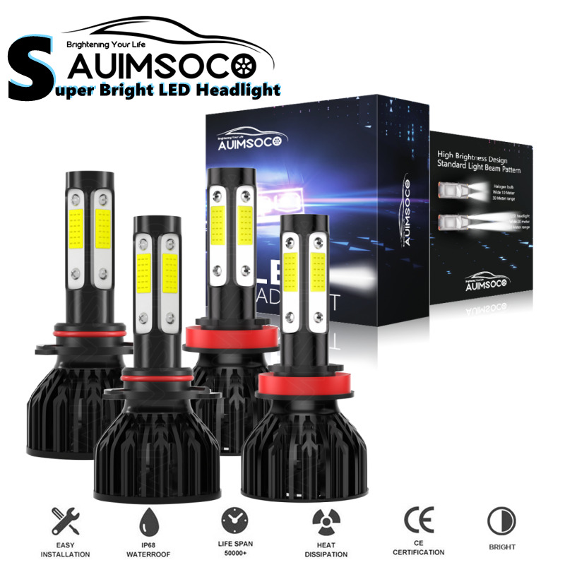 For 2005-2011 Volvo S40 White LED Headlight Bulbs High Low Beam Upgrade Kit