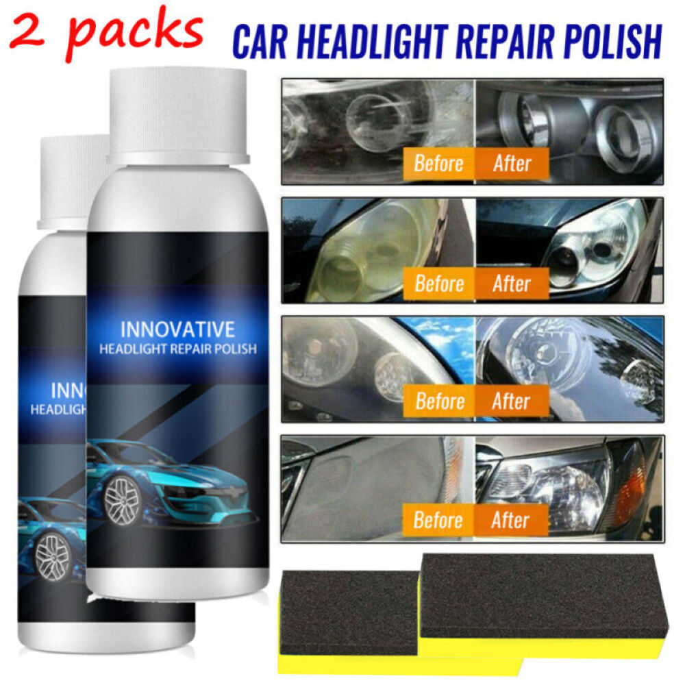 2x Innovative Headlight Repair Polish Fluid Liquid Kit-Car Lamp Renovation Agent