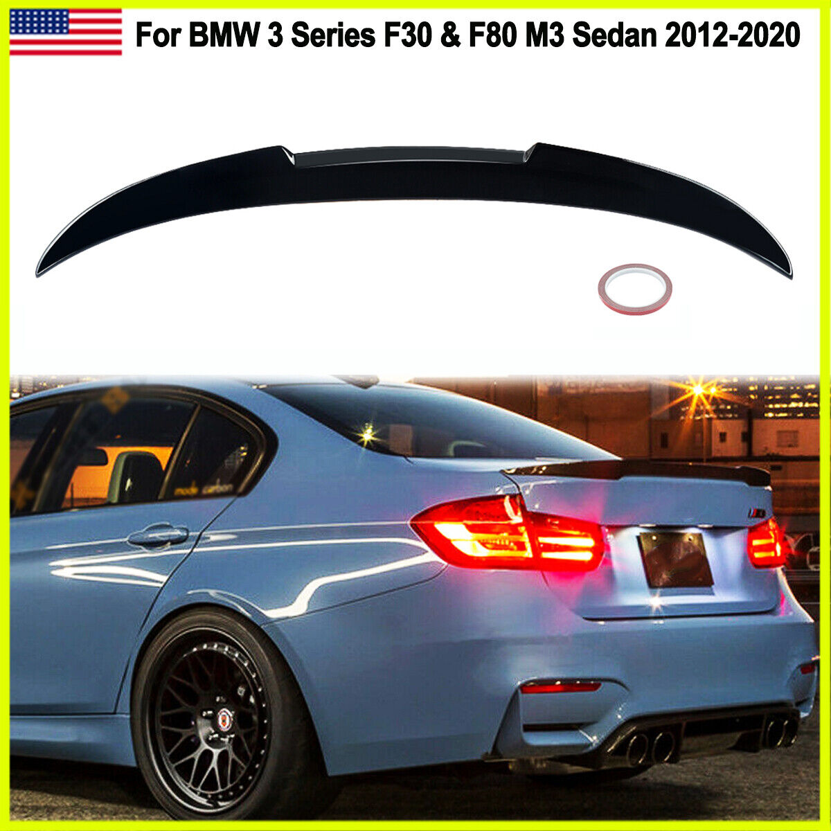 For BMW M3 F80 F30 328i 330i 335i 340i 2015-2018 M4 Performance Trunk Spoiler