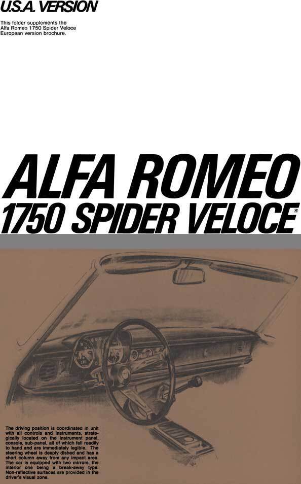 Alfa Romeo 1970 - USA Version Alfa Romeo 1750 Spider Veloce (Supplement)