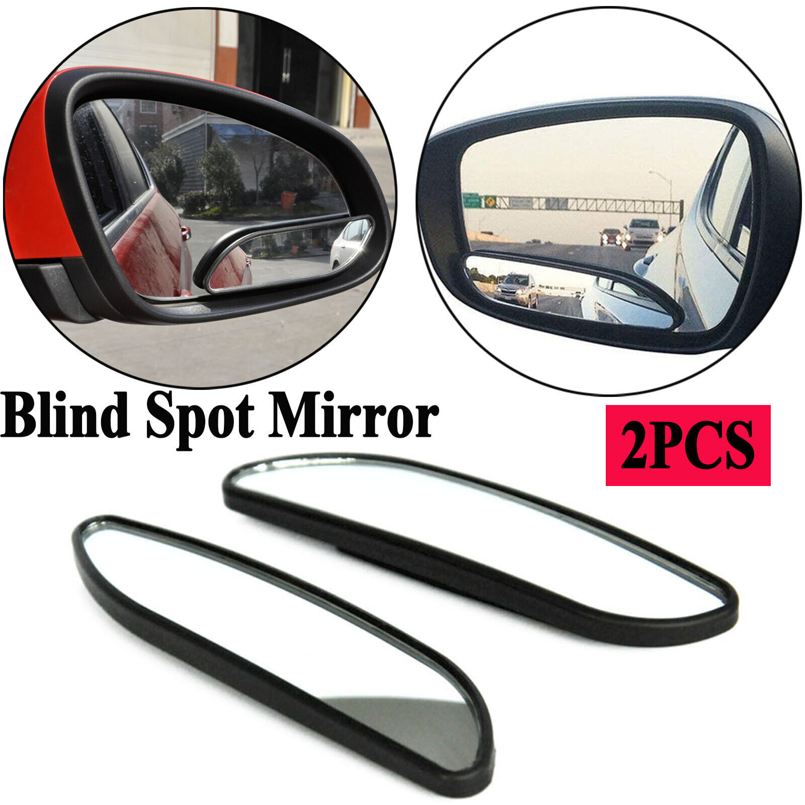 2X Blind Spot Mirror Auto 360° Wide Angle Convex Rear Side View Car Truck SUV
