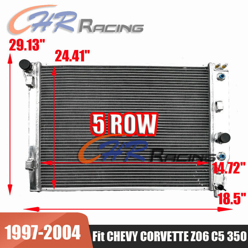5 Row Aluminum Radiator For 1997-2004 Chevy Corvette Z06 C5 350 5.7L V8 AT