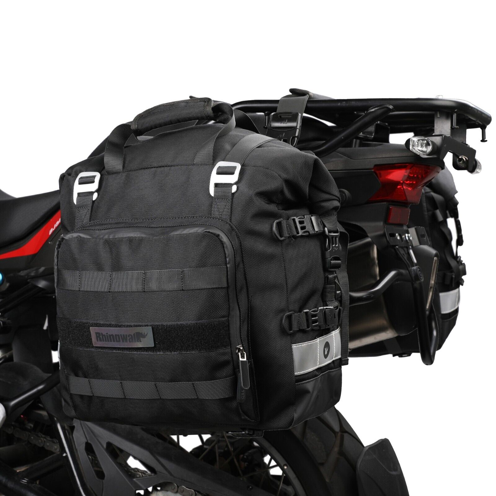 Rhinowalk Motorcycle Side Pannier Bag Waterproof Quick Release Saddle Bag Black