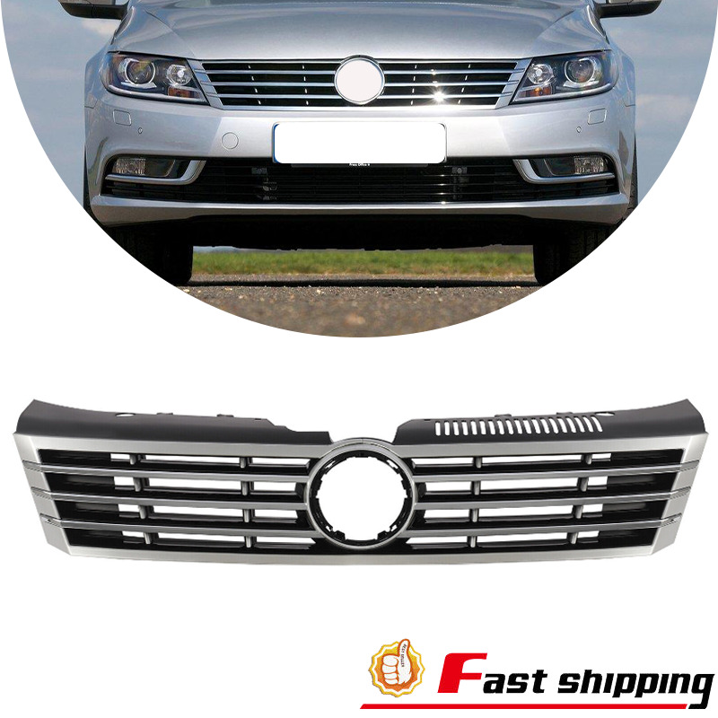 Fits 2013 14 15 16 2017 VW Volkswagen CC Front Upper Grille Grill W/chrome trim