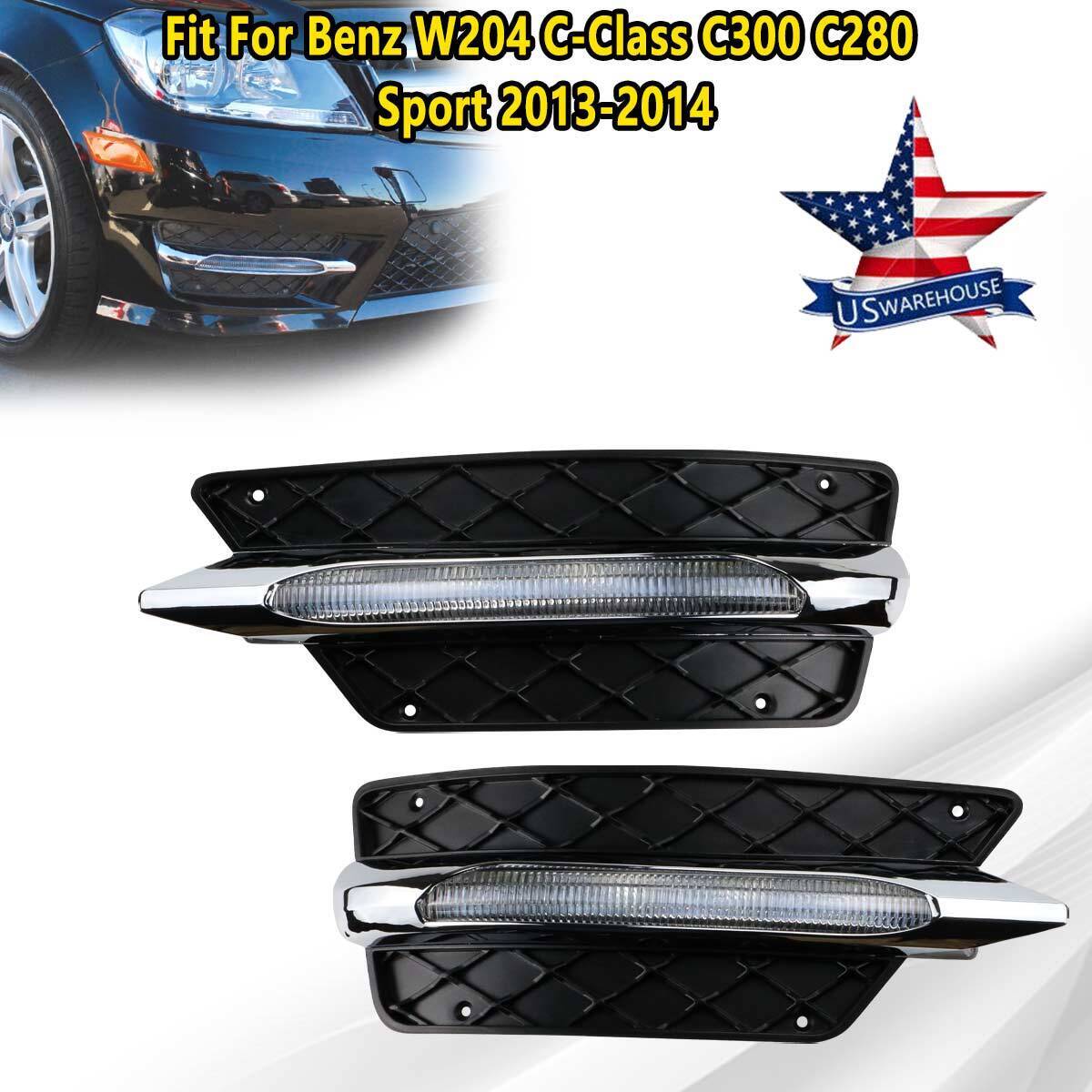 Daytime Running Light Fog Lamp DRL LED Pair Fit for Benz W204 C-Class 2013-2014#