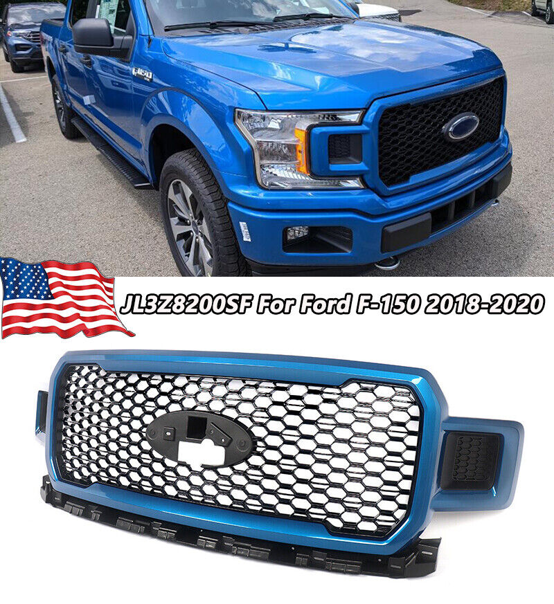 For 2018-2020 Ford F-150 Front Radiator Grille Assembly JL3Z8200SF Blue+Black