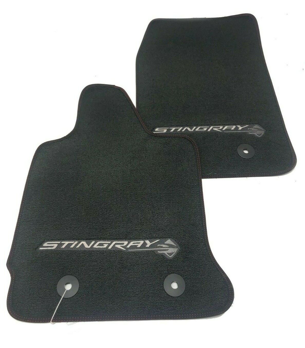 OEM 23112198 2014-18 Corvette Stingray Floor Mats Set Black W/Red Stitching