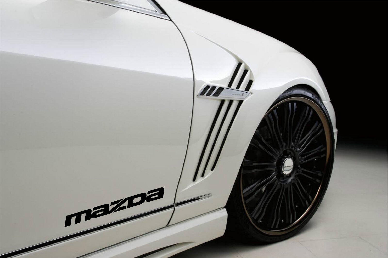 MAZDA 3 5 7 RX7 RX8 Miata Mazdaspeed Racing Decal sticker emblem logo BLACK Pair