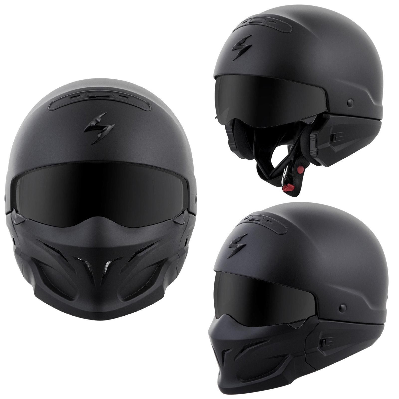 New Scorpion Exo Covert Open Face Matte Black Motorcycle Helmet DOT