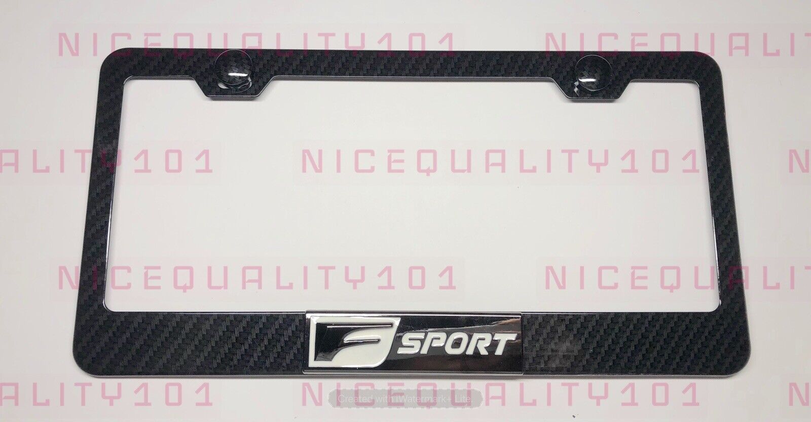 3D F Sport Carbon Fiber Style Finished License Plate Frame Rust Free
