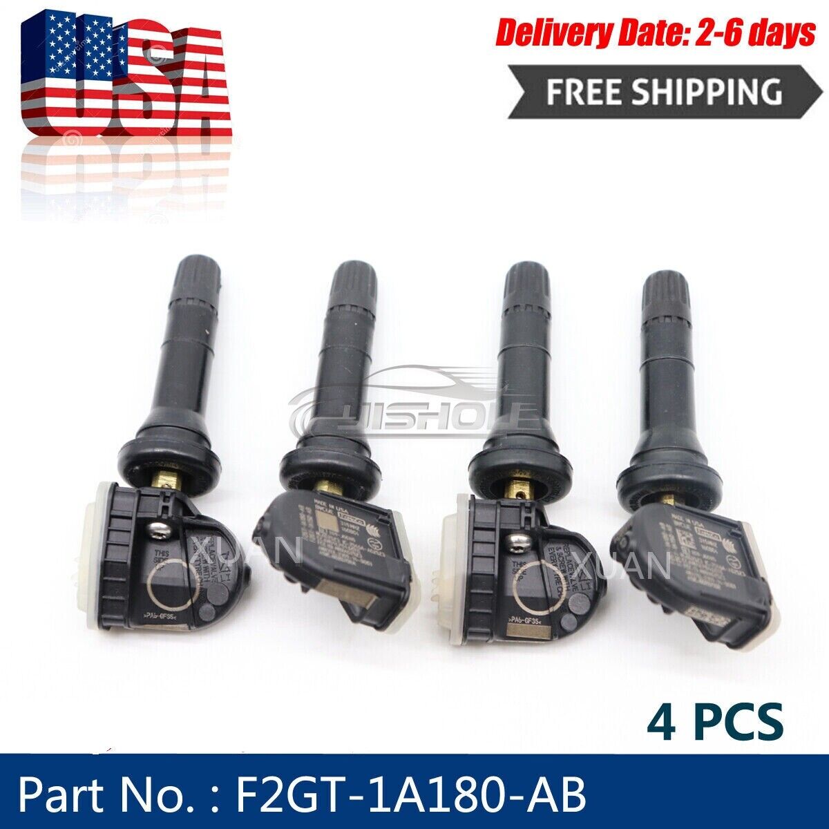 4x F2GZ-1A189-A TPMS NEW Tire Pressure Sensors For 15-20 Ford F-150 Edge Mustang