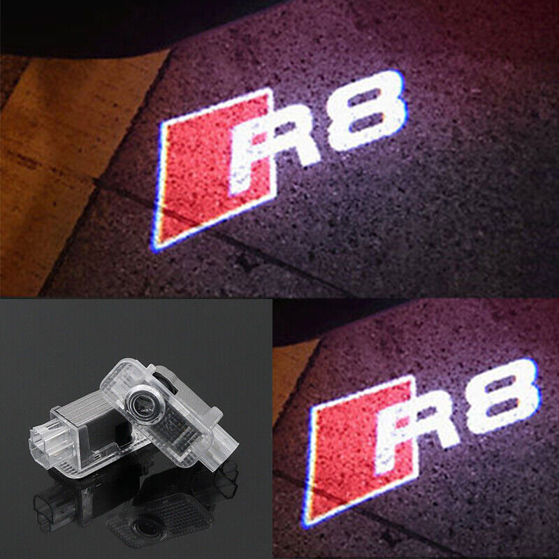 Audi R8 2X LED Light Logo Projector Emblem Ghost Shadow Light Door Welcome Light