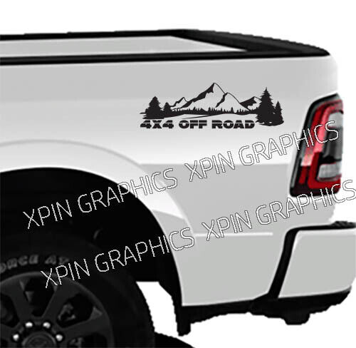 2x 4x4 Off Road Sticker Decal Truck Bed Side Fits Dodge Ram Universal 