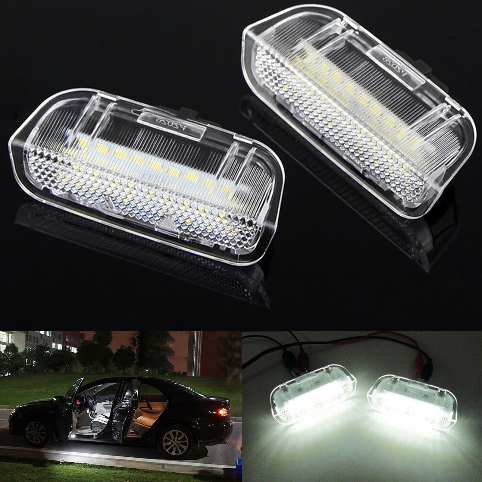 2x White LED Side Door Courtesy Lights Lamps For 2011-2018 Porsche Cayenne 92A