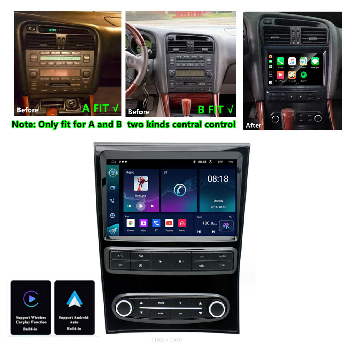 For 98-05 Lexus GS300 GS400 GS430 Carplay Radio Stereo GPS Nav Wifi FM Player 9\
