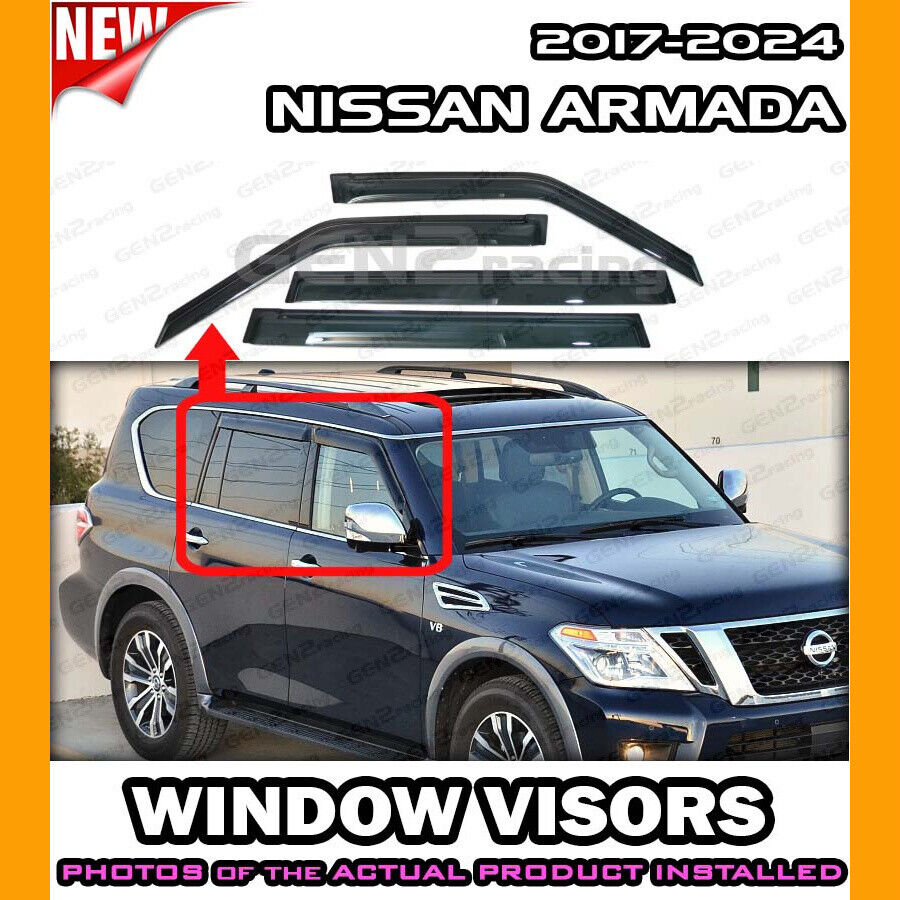 WINDOW VISORS for 2017 → 2024 Nissan Armada / DEFLECTOR RAIN GUARD VENT
