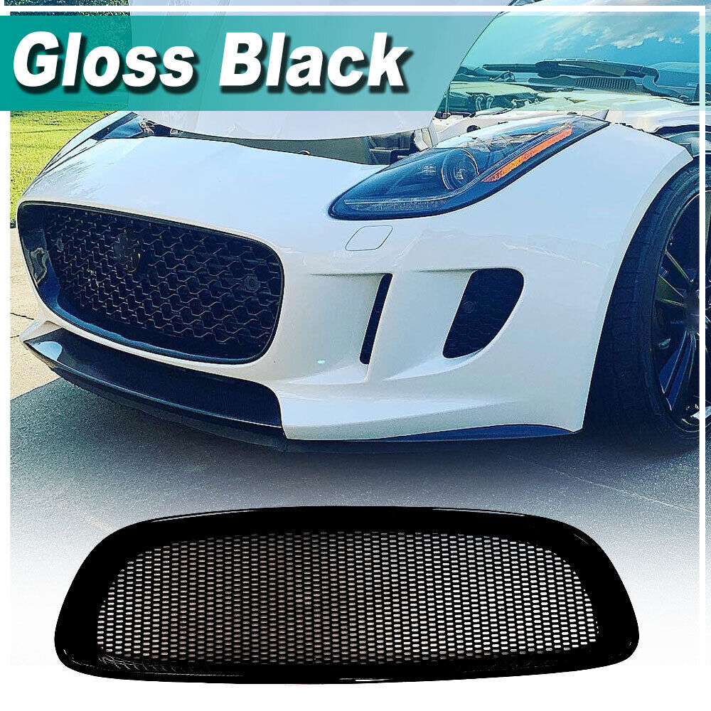 Fit For Jaguar F-type 2013-2016 Gloss Black Front Bumper Grill Grille Frame Trim
